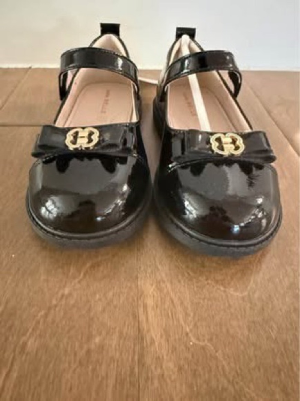 Black Mary Jane Dress Shoes for Girls with Bow Detail